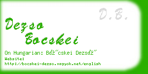 dezso bocskei business card